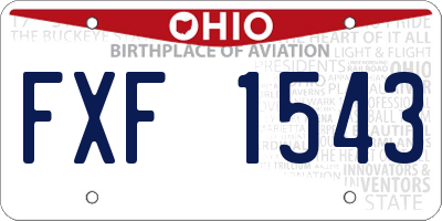 OH license plate FXF1543