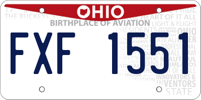 OH license plate FXF1551