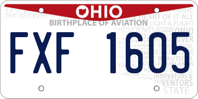 OH license plate FXF1605