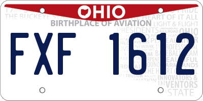 OH license plate FXF1612