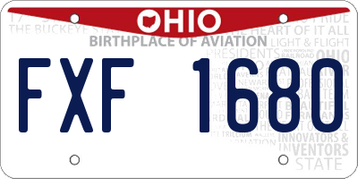 OH license plate FXF1680