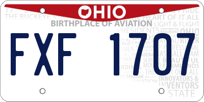 OH license plate FXF1707