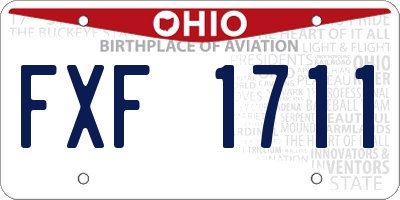 OH license plate FXF1711