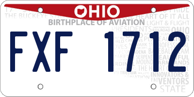 OH license plate FXF1712