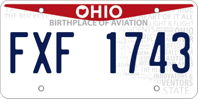 OH license plate FXF1743