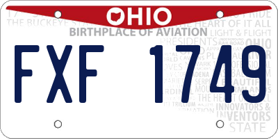OH license plate FXF1749