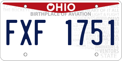 OH license plate FXF1751
