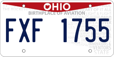 OH license plate FXF1755