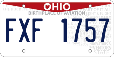 OH license plate FXF1757