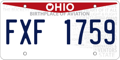 OH license plate FXF1759