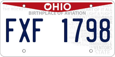 OH license plate FXF1798
