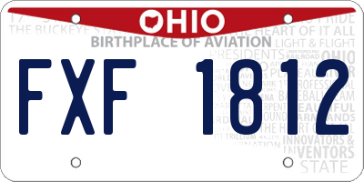 OH license plate FXF1812