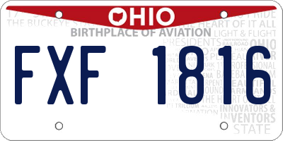 OH license plate FXF1816