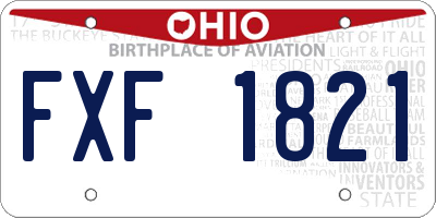 OH license plate FXF1821