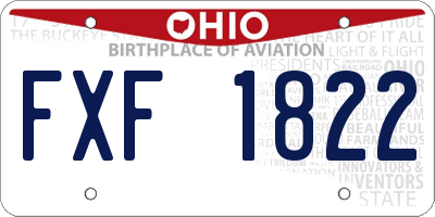 OH license plate FXF1822