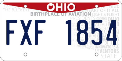 OH license plate FXF1854