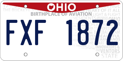 OH license plate FXF1872