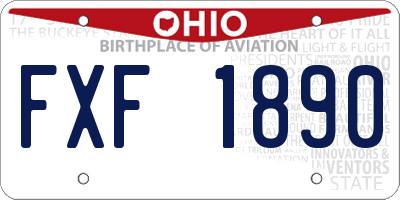 OH license plate FXF1890