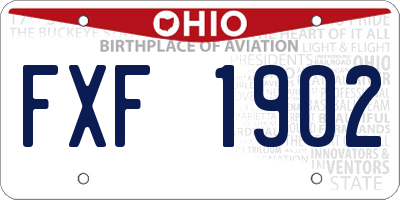 OH license plate FXF1902