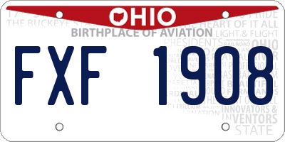 OH license plate FXF1908