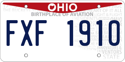 OH license plate FXF1910