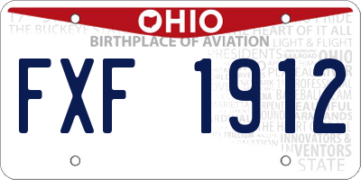 OH license plate FXF1912