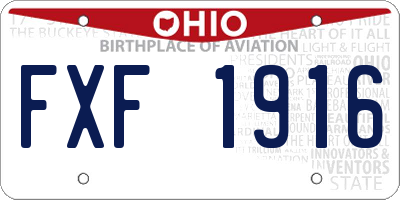 OH license plate FXF1916