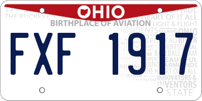 OH license plate FXF1917
