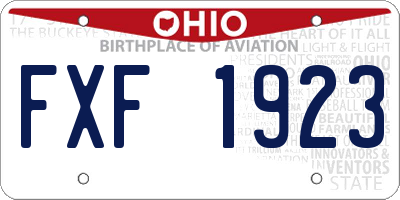 OH license plate FXF1923