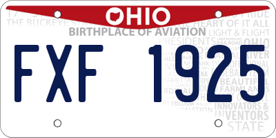OH license plate FXF1925