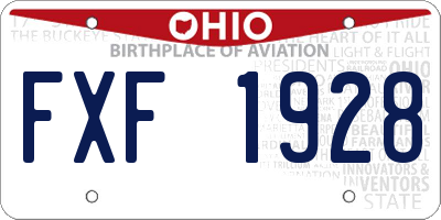 OH license plate FXF1928