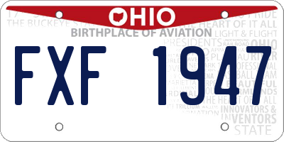 OH license plate FXF1947