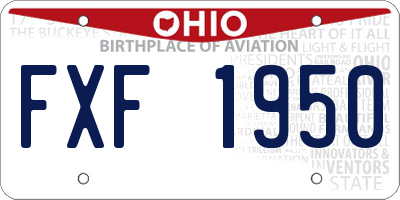 OH license plate FXF1950