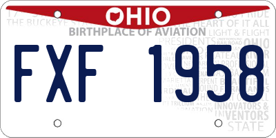 OH license plate FXF1958