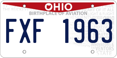 OH license plate FXF1963