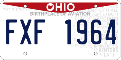 OH license plate FXF1964