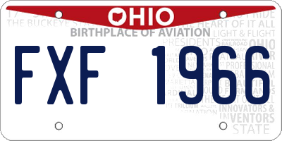 OH license plate FXF1966