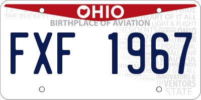 OH license plate FXF1967