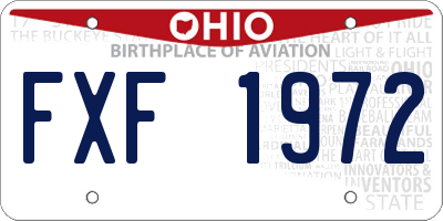 OH license plate FXF1972