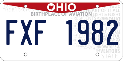 OH license plate FXF1982