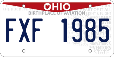 OH license plate FXF1985
