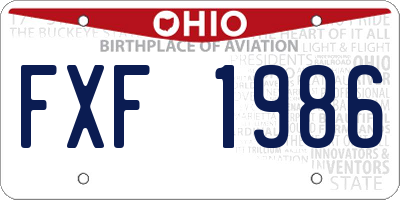 OH license plate FXF1986