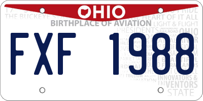 OH license plate FXF1988
