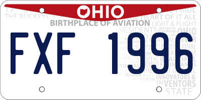 OH license plate FXF1996