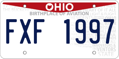OH license plate FXF1997