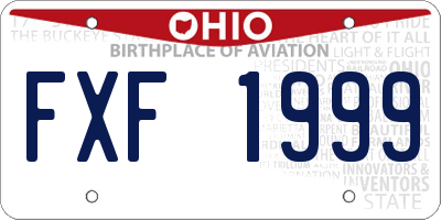 OH license plate FXF1999