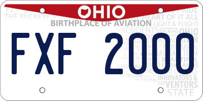 OH license plate FXF2000