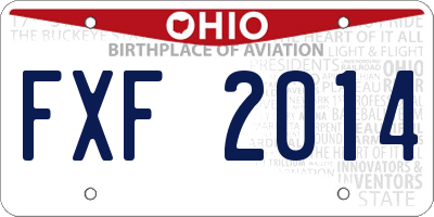 OH license plate FXF2014