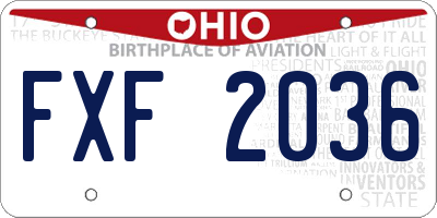 OH license plate FXF2036
