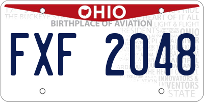 OH license plate FXF2048